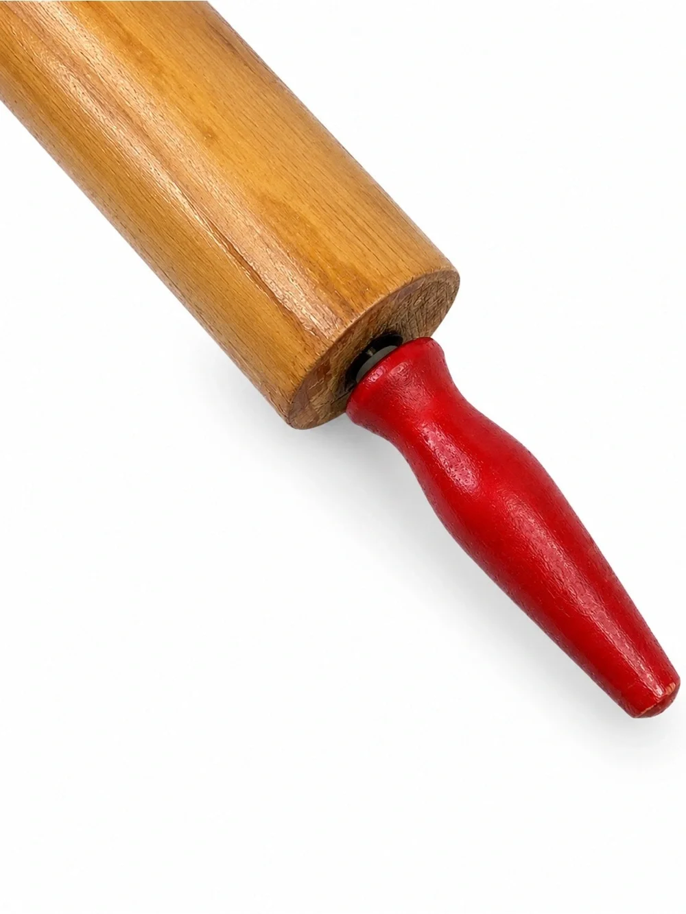 Free 3 S&P Shakers Vintage Heavy Wooden Rolling Pin Handles Metal‎ Rod Pie Crust